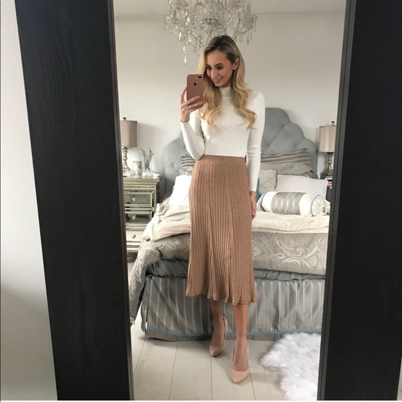 Elegant Knitted Pleated High Waist Skirt - Picture 4 of 8